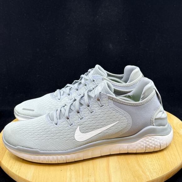 Nike Free Run RN 2018 Wolf Grey White Sneakers 942836-003 Mens Size 13 - Picture 8 of 10